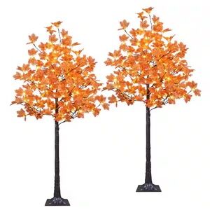 PARTY DECOR | faux pre-lit fall foliage trees